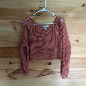 cropped loose-knit sweater